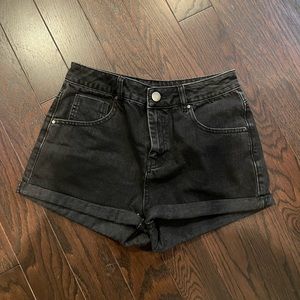 ASOS black denim shorts